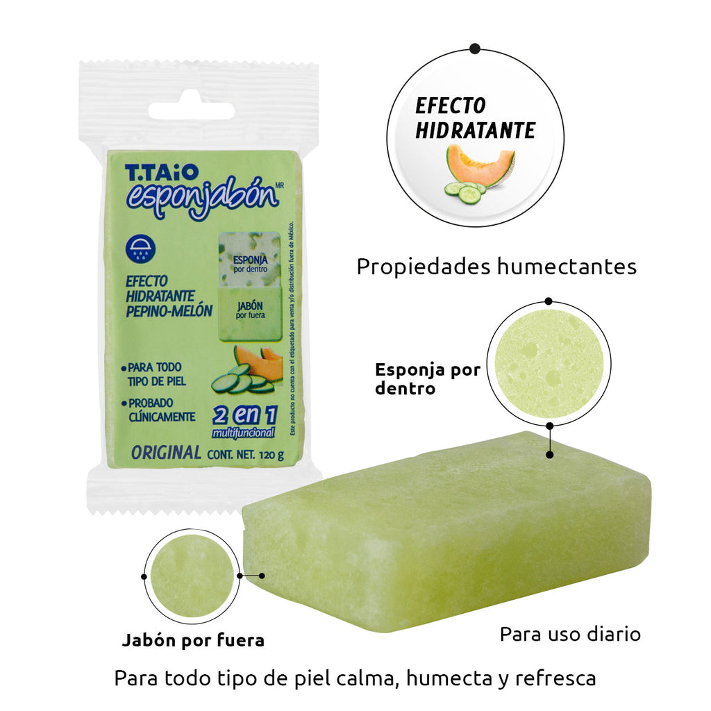 Esponjabón Pepino Melón, Hidratante - esponjabon